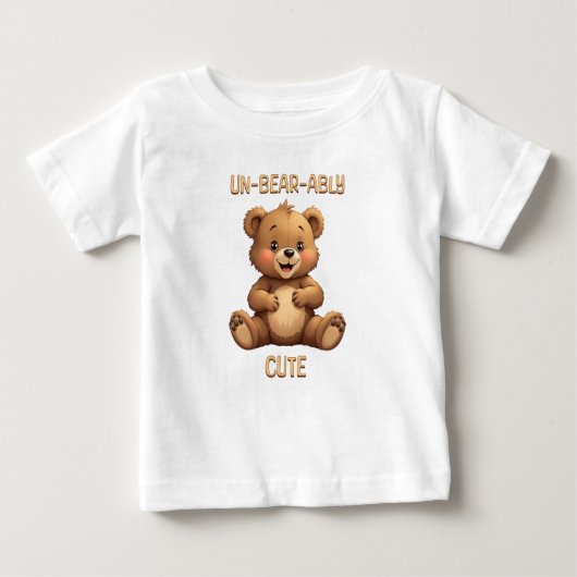 クマが可愛いテディベア ベビーTシャツ (正面)