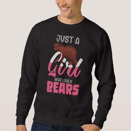 クマが大好きな女の子だけBear Forest Anim スウェットシャツ (正面)