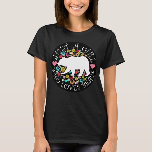 クマが好きな女の子 Tシャツ (正面)