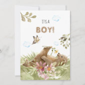 *~*クマが楽しむ花男の赤ちゃんシャワー 招待状 (正面)