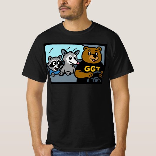 クマが運転してる Tシャツ (正面)