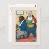 「クマが音楽を作る」ヴィンテージ ポストカード (正面/裏面)