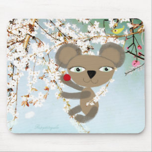 クマさくらんぼの鳥の花は君の優しいロモグラフィーを愛している マウスパッド