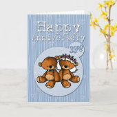 クマさんたち、結婚33周年おめでとう！ カード (黄色い花)