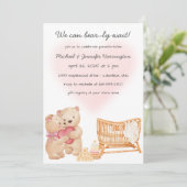 クマさんと一緒にお待ちかねのベイビーシャワー招待状 招待状 (スタンド正面)