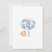 クマさんと一緒にお待ちかね！クマさん風船 赤ちゃん男の子 シャワー 招待状 (裏面)