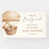 クマさんと一緒にお待ちかね！ テディベア ベイビーシャワー ウェルカム 横断幕 (横)