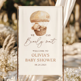 クマさんと一緒にお待ちかね! テディベア ベイビーシャワー ウェルカム 横断幕