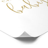 クマさんと一緒にお待ちかね ピンクのベビーシャワー ウェルカムサイン ポスター (角)