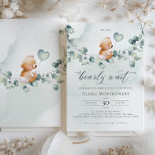 クマさんと一緒にお待ちかね！ベイビーシャワーのご招待 招待状