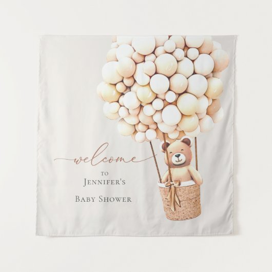 クマさんと一緒にお待ちかね!ベイビーシャワー タペストリー (正面)
