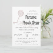 クマさんと一緒にお待ちかね！性別問わず楽しめるベイビーシャワーのご招待 招待状 (スタンド正面)