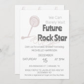 クマさんと一緒にお待ちかね！性別問わず楽しめるベイビーシャワーのご招待 招待状 (正面/裏面)