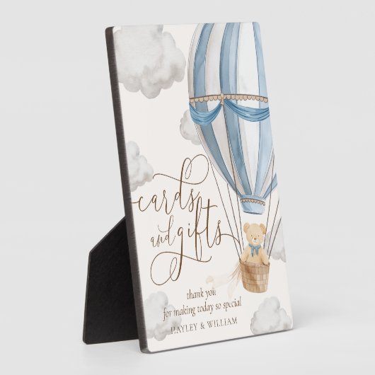 クマさんと一緒にお待ちしております カードとギフト フォトプラーク (側面)