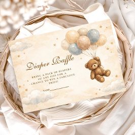 クマさんと一緒にお待ちしております テディベア バルーン おむつくじ エンクロージャーカード