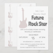 クマさんと一緒にお待ち遠しい！ ジェンダーニュートラルベイビーシャワーのご案内 招待状 (正面/裏面)