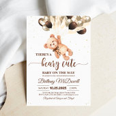 クマさんと一緒にお待ち遠しい テディベア ベイビーシャワー 招待状