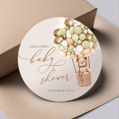 クマさんと一緒にお待ち遠しい！ベビーシャワー クラシック ラウンド スティック ラウンドシール