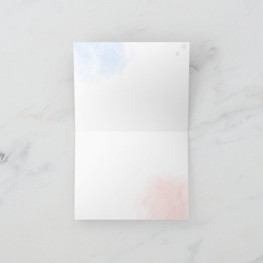 クマさんと一緒にお待ち遠しい！性別発表くまさん ベビーシャワー サンキューカード (内部)