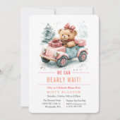 クマさんと一緒にお待ち遠しくて仕方ない テディベアの招待状 招待状 (正面)