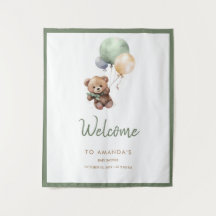 クマさんと一緒にお待ち遠しくて仕方ない テディベア風船 ベイビーシャワー