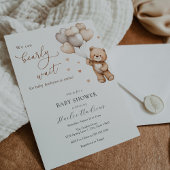 クマさんと一緒にお待ち遠しくて仕方ない テディベア ベイビー シャワー 招待状