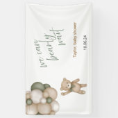 クマさんと一緒にお待ち遠しくて仕方ない ニュートラル テディベア バナー 横断幕 (縦)