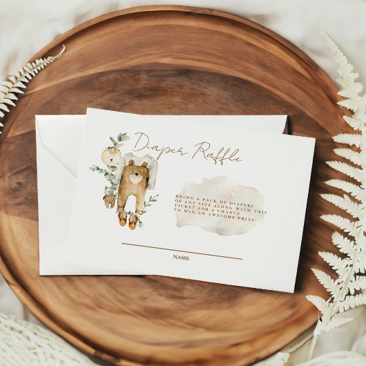 クマさんと一緒にお待ち遠しくて仕方ない ボーホー おむつくじ引き 封筒 エンクロージャーカード