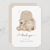 クマさんと一緒にお待ち遠方  サンクスカード サンキューカード (正面/裏面)