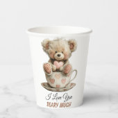 クマさんにとっても愛してるよ カップのポストカード 紙コップ (裏面)