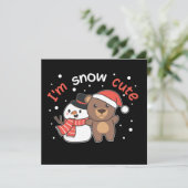 クマさんも雪 キュートな雪だるま 雪パンの誘い 招待状 (スタンド正面)