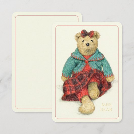 クマさん夫人 3.5x5 フラットカード II カード (正面/裏面)