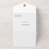 クマさん待ちの女の子 テディベア ベビーシャワー オールインワン招待状 (外側)