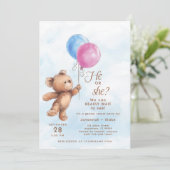 クマさん、待ちきれない！ テディベア性別発表 招待状 (スタンド正面)