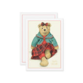 クマさん 3.5x2.5 フラットカード ノートカード (正面/裏面インサイチュ)