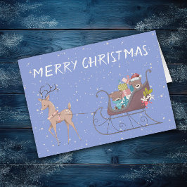 クマそりとトナカイのクリスマス