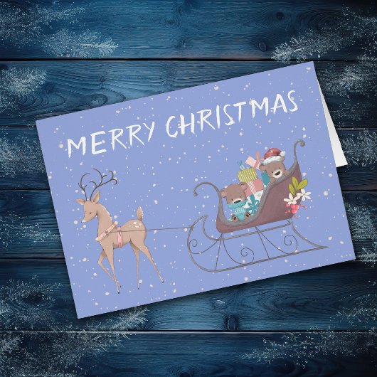 クマそりとトナカイのクリスマス