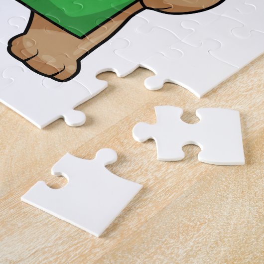 クマとして調理師と料理エプロン&ボウル ジグソーパズル (側面)