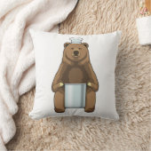 クマとして調理師と料理ポット クッション (ブランケット)