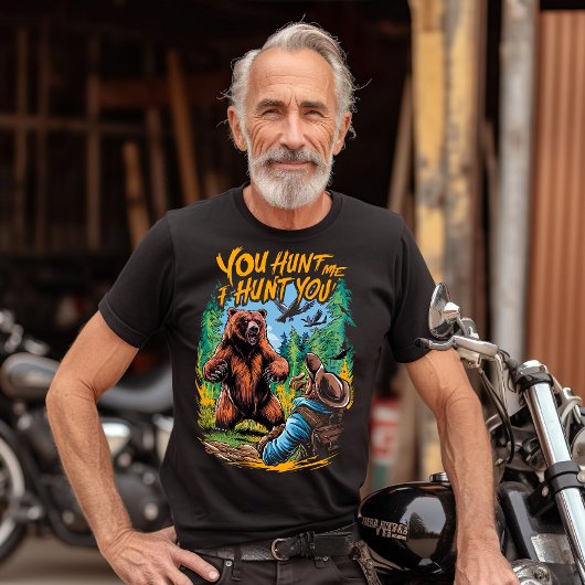 クマとの出会いウッズベアおもしろい狩り Tシャツ