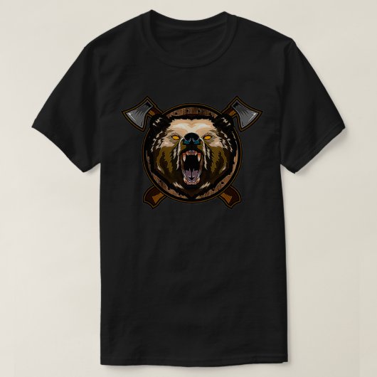 クマとアエルネサンス中世の騎士武者馬術 Tシャツ (デザイン正面)