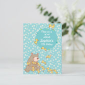 クマとアクリングスチルドレン誕生日招待状 インビテーションポストカード (スタンド正面)