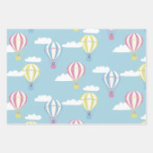 クマとウサギの熱気球の日帰り ラッピングペーパーシート (正面2)