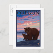 クマとカッブ – ヴィンテージ旅行ポスター ポストカード (正面/裏面)