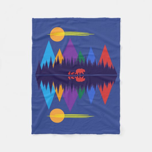 クマとカブス フリースブランケット (正面)