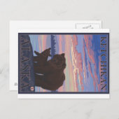 クマとカブ – アラスカ，ケチカン ポストカード (正面/裏面)