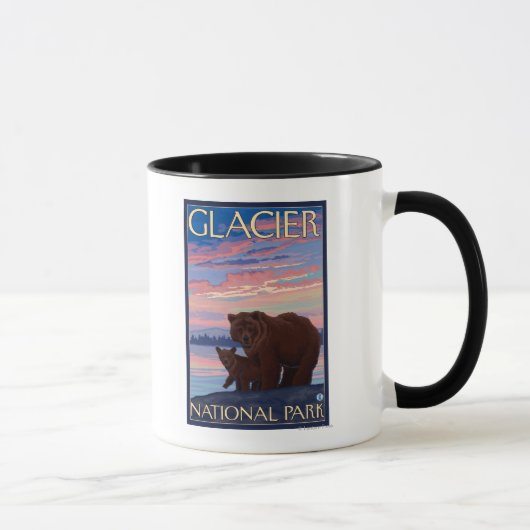 クマとカブ – Glacier National Park, MT マグカップ (右)