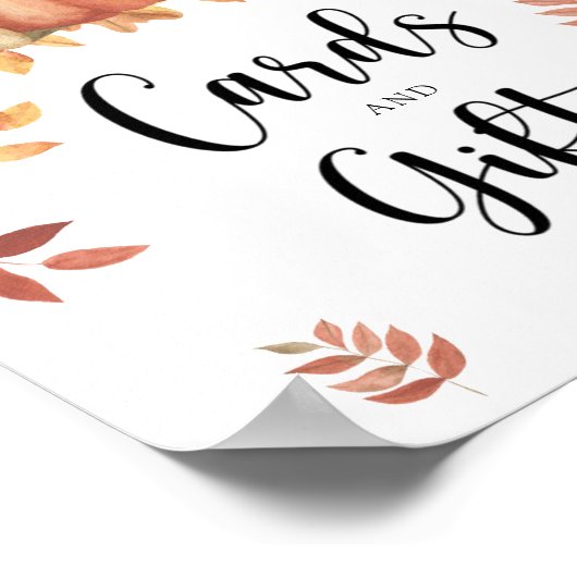 クマとカボチャ – カードとギフト赤ちゃんシャワー ポスター (角)