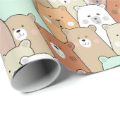 クマとクマ ラッピングペーパー (ロールコーナー)