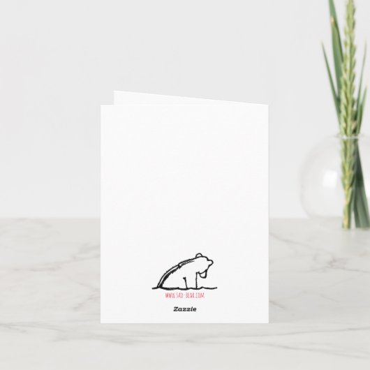 クマとクリスマスの折り畳みグリーティングカード カード (裏面)